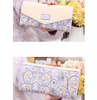 Korean version of the garden small floral rhombic hit color envelope buckle three fold wallet long ladies wallet