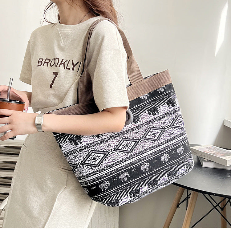 Ethnic Style Large Bag Fashion Simple Large Capacity Tote