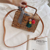 Versatile Crossbody One Shoulder Rattan Basket Bag Tote
