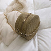 Women's round chain straw bag