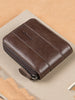 Leather zipper driver's license card bag