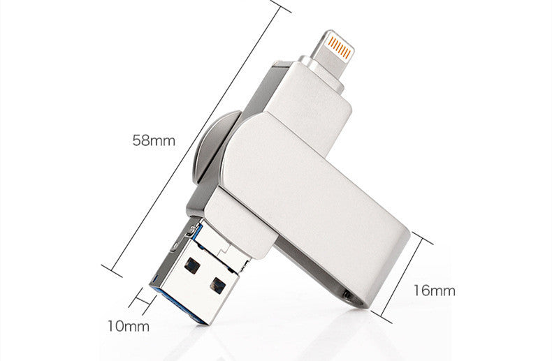 Mobile Phone U Disk Three-in-one Metal Rotation