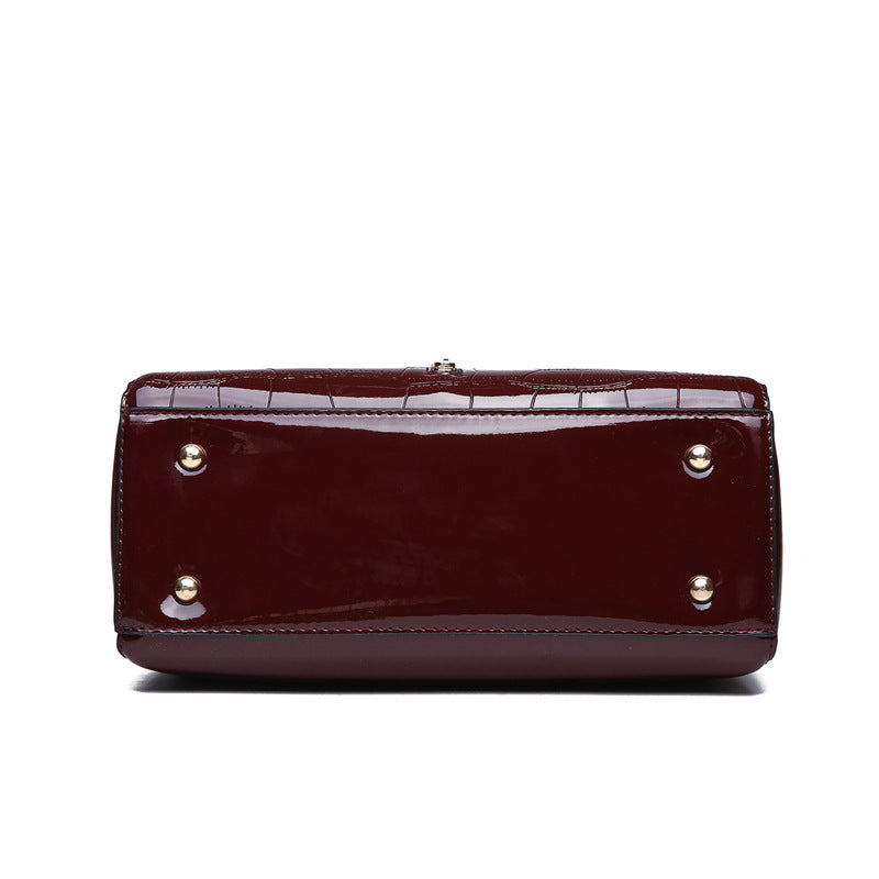 Patent leather handbag