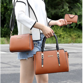 Fashionable Simple And Versatile Picture-and-mother Three-piece Single-shoulder Messenger Bag