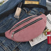 Men's and women's close-fitting double zipper flannel belt bag