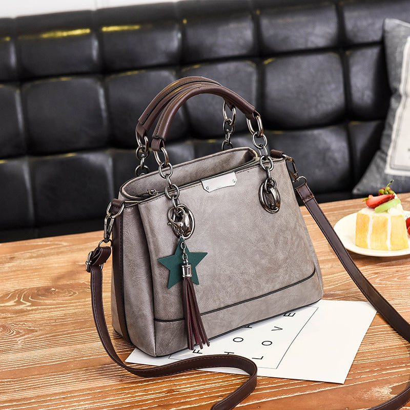 2021 new fashion autumn Korean female bag handbag minimalist atmosphere all-match Leather Shoulder Messenger Bag