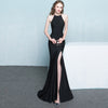 Bride toast clothing 2021 new fashion long red fishtail hanging neck wedding banquet evening dress