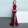 Bride toast clothing 2021 new fashion long red fishtail hanging neck wedding banquet evening dress