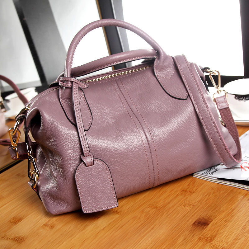 2021 new European leather bag fashion handbag Crossbody Bag Boston simple bag wholesale