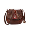 One-shoulder rivet saddle bag