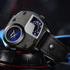 Personality Dual Time Zone Quartz Men's Watch Belt