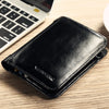 Men's top layer short leather wallet