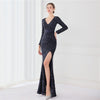 Long Sleeve Sequined Gas Field Queen Fishtail Evening Dress