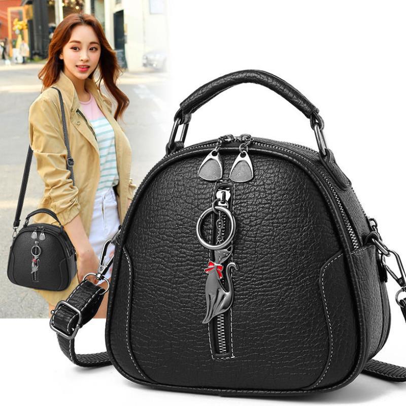 Women's shoulder bag large capacity diagonal small round bag