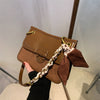 Leopard Print Chain Scarf Commuter Daily Women's Shoulder Bag