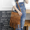 Xi Shi Velvet Rivet Tassel Bag