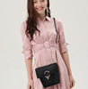 Women's leather messenger chain bucket bag