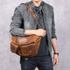 First Layer Cowhide Genuine Leather Large Capacity Waist Bag
