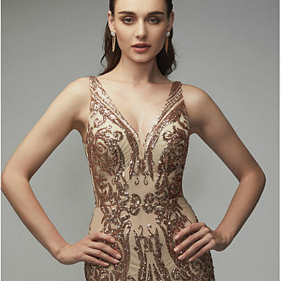 Gold Sequin High-End Dress Summer