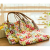 Floral Single Shoulder Bag Handmade Crochet Cotton Yarn Ball