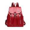Fashion Soft Leather Large Capacity Ladies Backpack