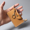 Cowhide Leather Bus Card Holder Small Coin Purse Access Card Holder