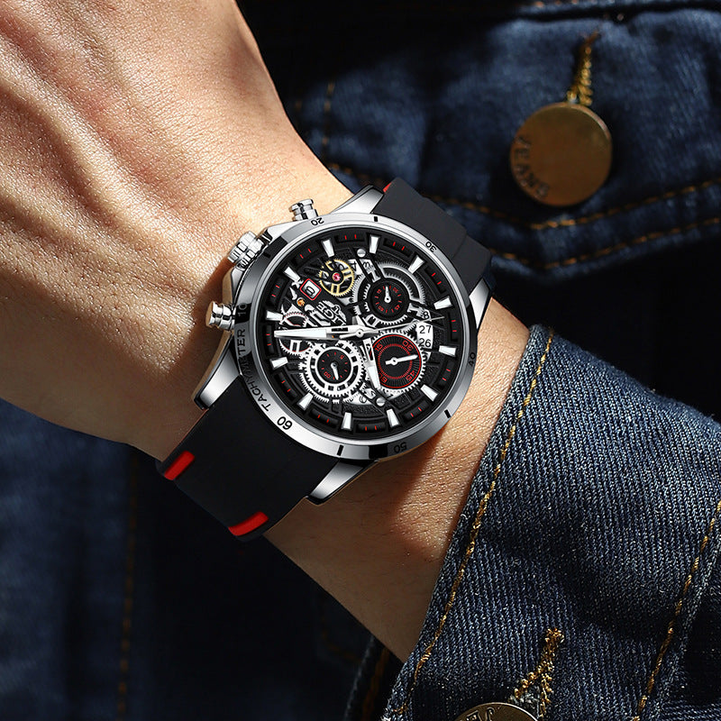 Quartz Watch Skeleton Design Multifunctional