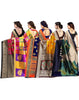 Women's Poly Silk Printed Saree Pack Of 5 - Indian Traditional Saree Wedding Dress Handmade Famous Actress Style Party Wear Free Size  Ethenic Wear Clothes For Women