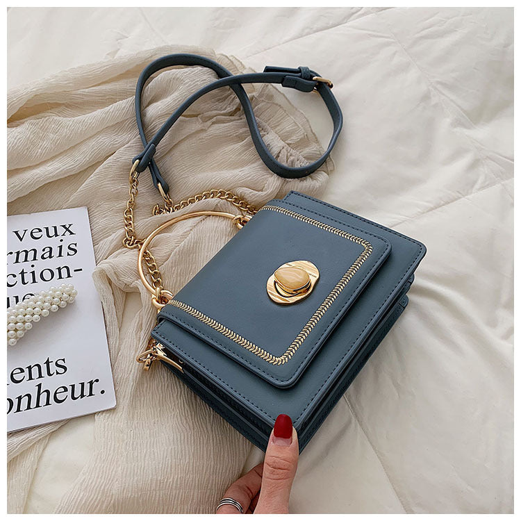 Chain texture shoulder messenger bag