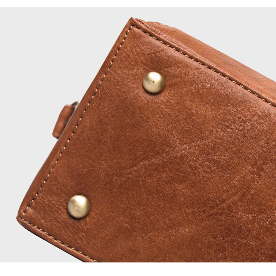 Leather Large Capacity Multi-Pocket Business Laptop Handbags