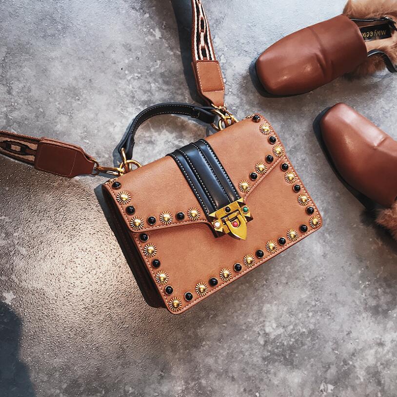 Studded small square bag