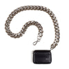 kara thick metal chain black shoulder bag