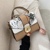 Snake pattern fashion lock ladies small square bag