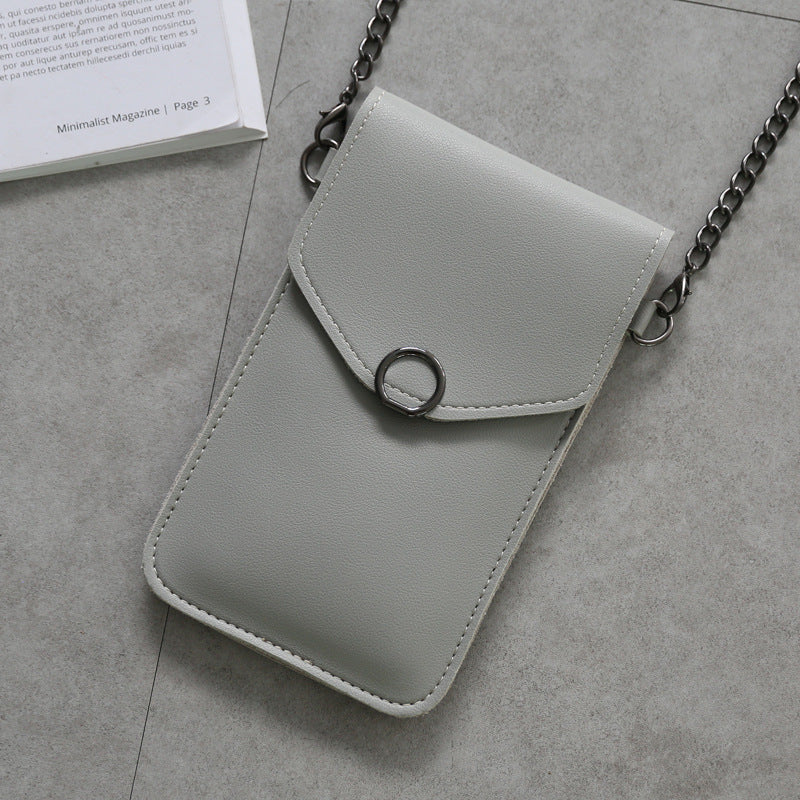 Women's new transparent touch screen retro trend mobile phone bag