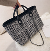 Plaid cloth handbag Fashion big bag Spring and summer new chain shoulder bag tide small fragrance handbag