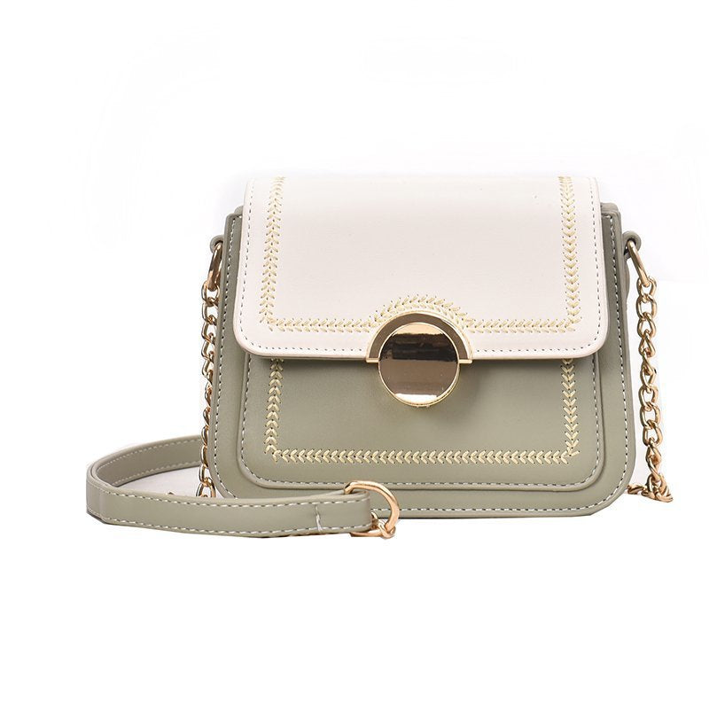 Simple temperament buckle straddle shoulder bag