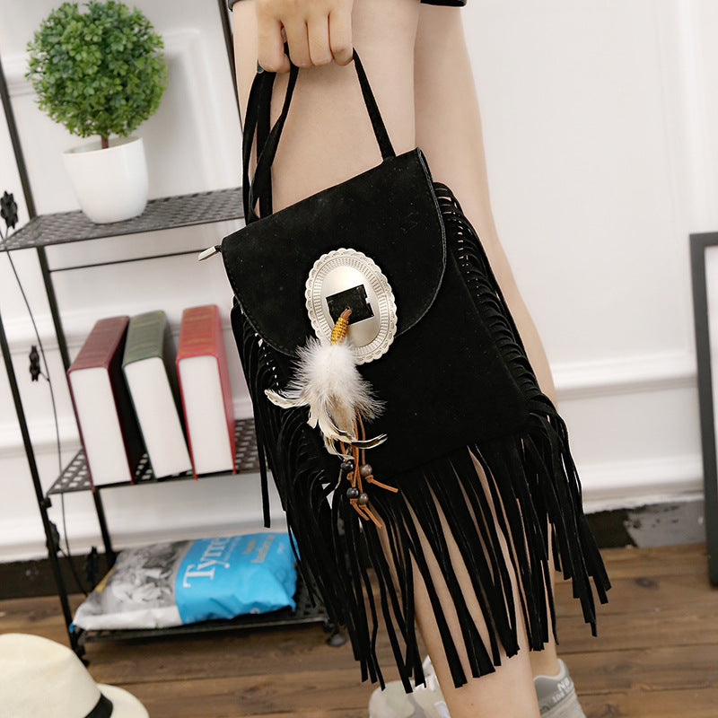 Golden tassel One Shoulder Messenger Bag