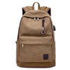 Canvas backpack usb rechargeable backpack