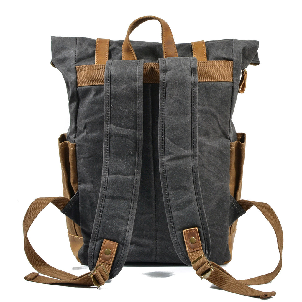 Retro contrast color waterproof rucksack