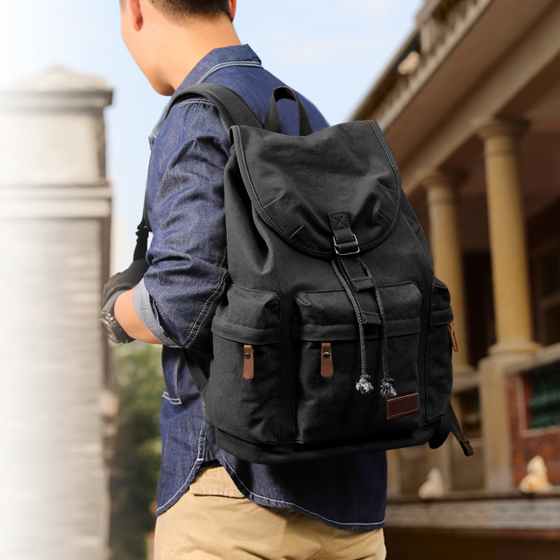 Men's Retro Canvas Backpack Casual Middle School Students