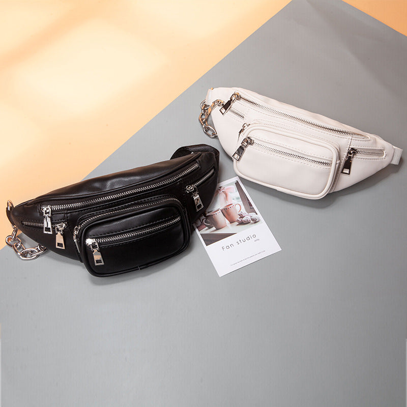 Men And Women Diagonal Fashion Trendy Ins Wild Chain Casual Waist Bag