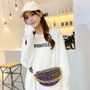 Rhombus Luminous Waist  Geometric PVC Diagonal Bag