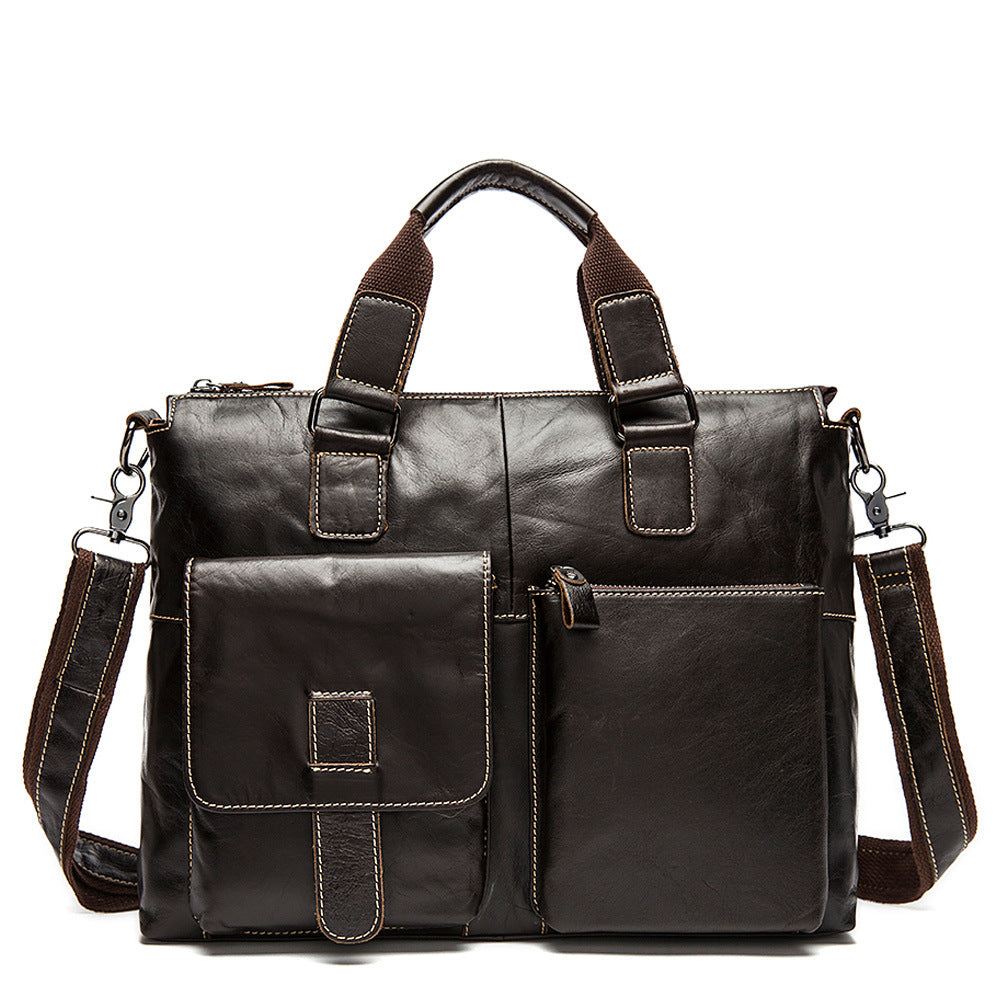 Retro First Layer Cowhide Shoulder Handbag