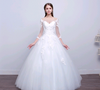 2021 new shoulders Slim Qi wedding bride married slim wedding dress