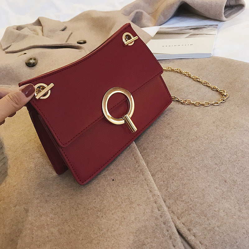 Fashion lock chain small square bag
