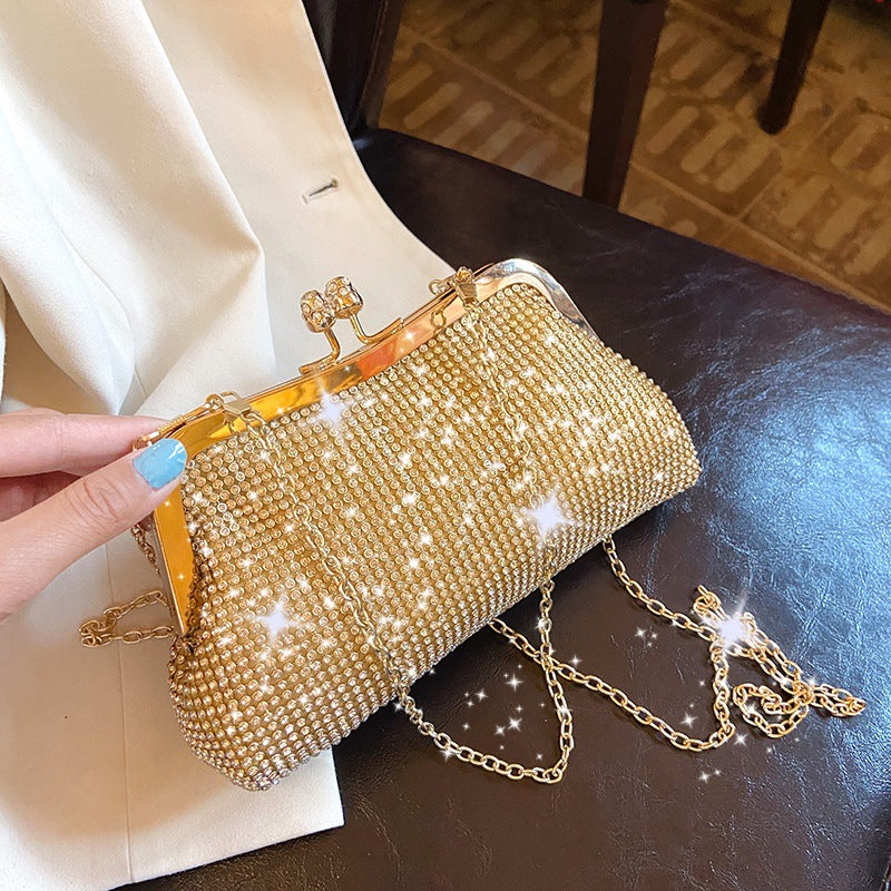 Crossbody Net Red Dinner Clip Chain Bag