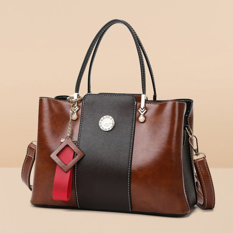 Three-layer Soft Leather Shoulder Messenger Bag