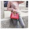 Oil wax leather bucket bag color shoulder strap handbag