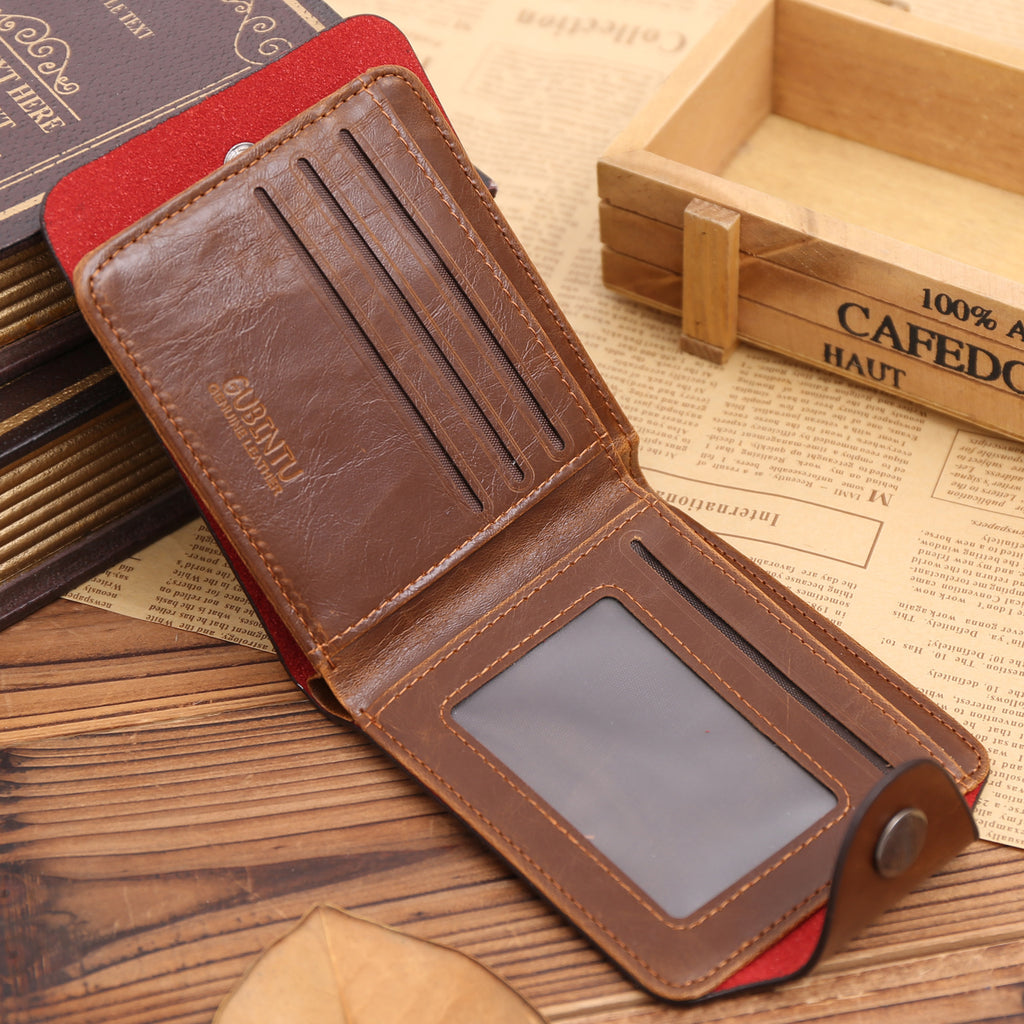 Tri-fold retro casual wallet card holder