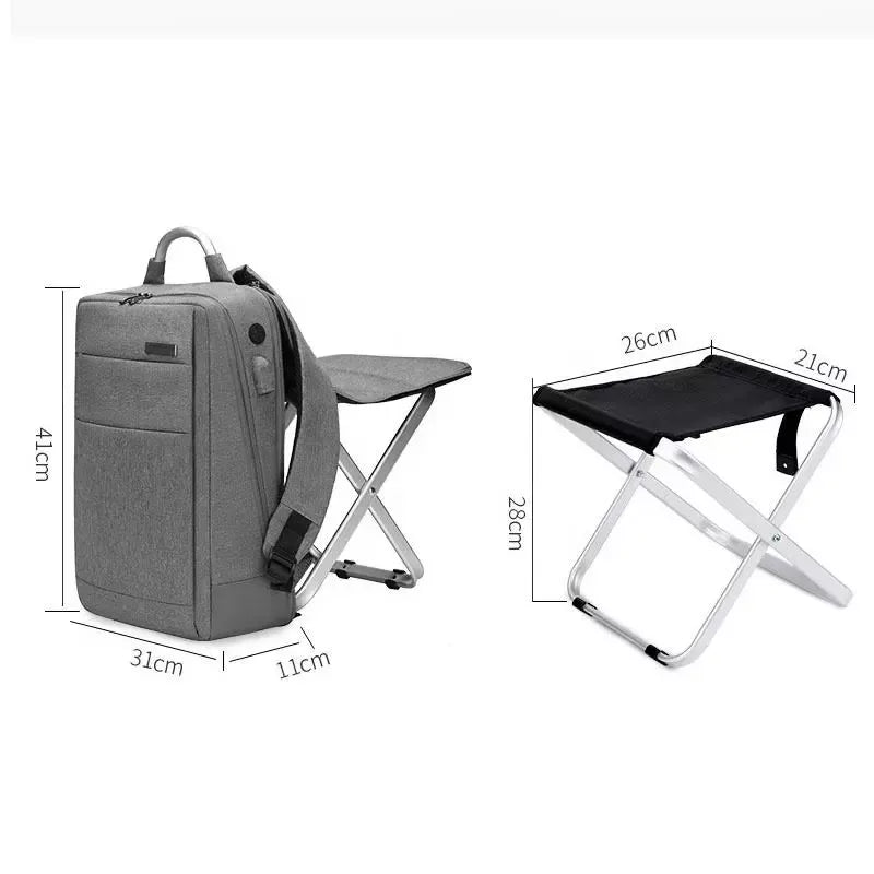 Travel Backpack men's business multifunctional 15 inch computer bag with stool USB charging leisure backpack